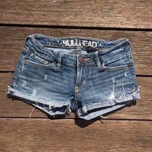 Bullhead distressed denim short shorts size 0